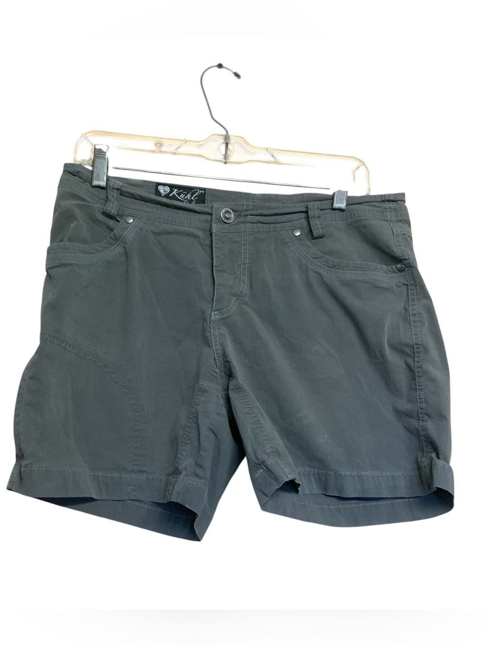 Kuhl Shorts Womens sz 8 Gray Hiking Outdoor Cotton Nylon Blend 5.5”  Inseam